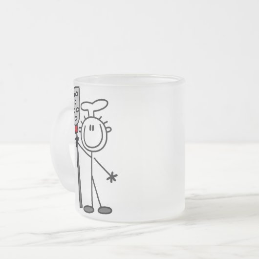 Chef met spatula matglas koffiemok (Voorkant links)