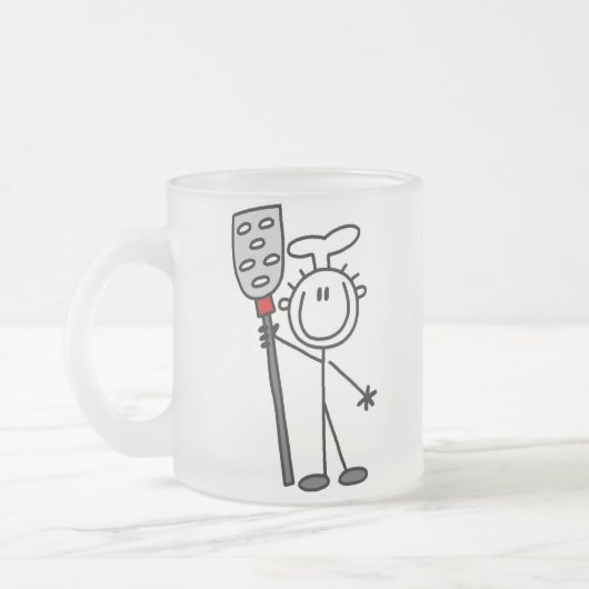 Chef met spatula matglas koffiemok (Links)