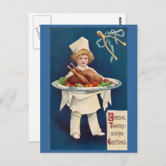 Chef met Turkije op het strand en het beenderbeen Briefkaart (Voorkant / Achterkant)