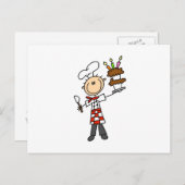 Chef met verjaardagstaart briefkaart (Voorkant / Achterkant)