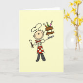 Chef met verjaardagstaart kaart (Gele Bloem)
