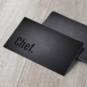Chef Minimalist Black Typografie Visitekaartje