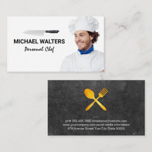 Chef Model Mes en Bestek Visitekaartje