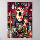 Chef monstre en cuisine | AI Art Poster (Devant)