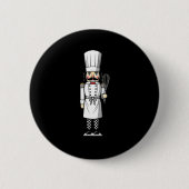Chef Nutcracker Cook Hat Xmas  Ronde Button 5,7 Cm (Voorkant)