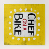 Chef op een fiets puzzel (Horizontaal)