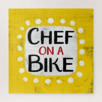 Chef op een fiets puzzel