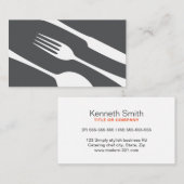 Chef ou cartes de visite de restauration, couverts (Devant / Derrière)