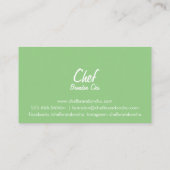 Chef pâtissier Cartes de visite (Dos)