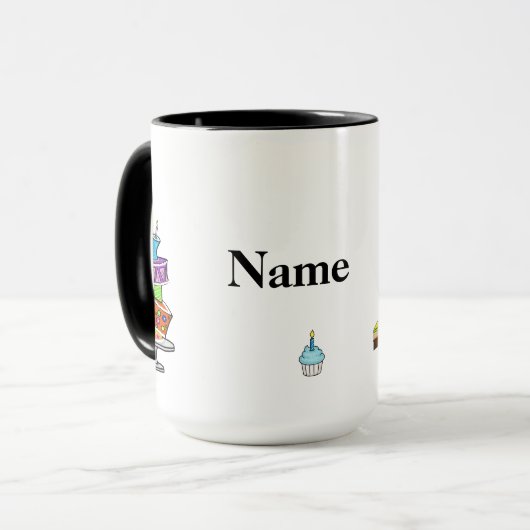 Chef pâtissier femme Nom Mug (Devant gauche)