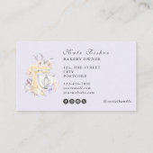 Chef pâtissier Floral Aquarelle Carte de visite (Dos)
