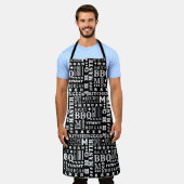 Chef Pattern Black en White Cook gepersonaliseerd Schort (Gedragen)