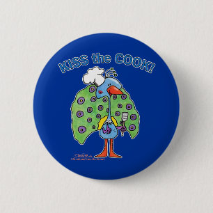 Chef Peacock, Kus de Cook! Ronde Button 5,7 Cm