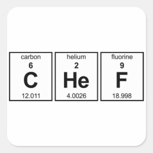 CHeF Periodieke Tabel Vierkante Sticker