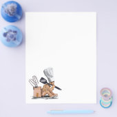 Chef-personage zit te denken met keukengereedschap flyer (Enkel)