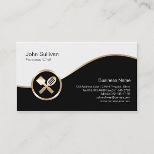 Chef personnel Carte de visite Gold Spatula Icon