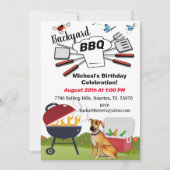Chef Pet Backyard BBQ Birthday Invitation Kaart (Voorkant)