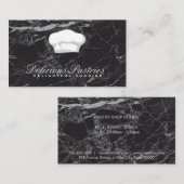 Chef-Pet | Elegant Black Marmer Visitekaartje (Voorkant / Achterkant)