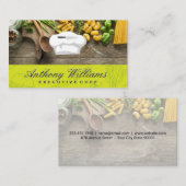 Chef Pet en Mes | Houten tafel van pasta's Visitekaartje (Voorkant / Achterkant)