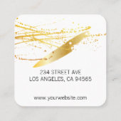 Chef-Pet en mes Vierkante Visitekaartje (Achterkant)