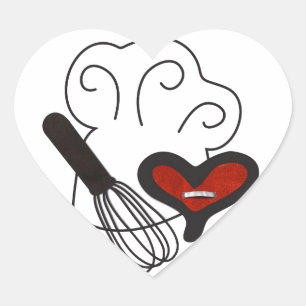 Chef pet kookliefde hart sticker