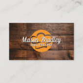 Chef Pet Logo | Houten achtergrond Visitekaartje (Voorkant)