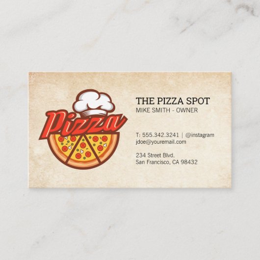 Chef Pet Pizza Slices Visitekaartje (Voorkant)