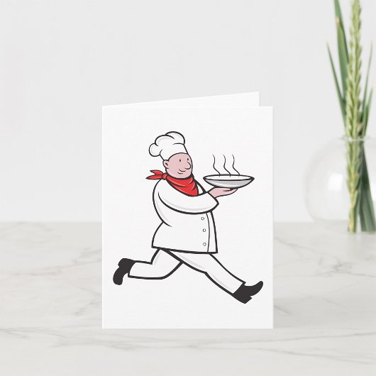 Chef portant des cartes de notes alimentaires