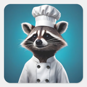 Chef Raccoon Vierkante Sticker