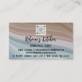 Chef Restaurant Catering Logo QR-code Blu Visitekaartje (Achterkant)