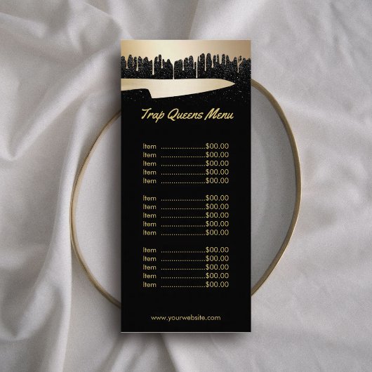 Chef Restaurant Modern Black & Gold Menu