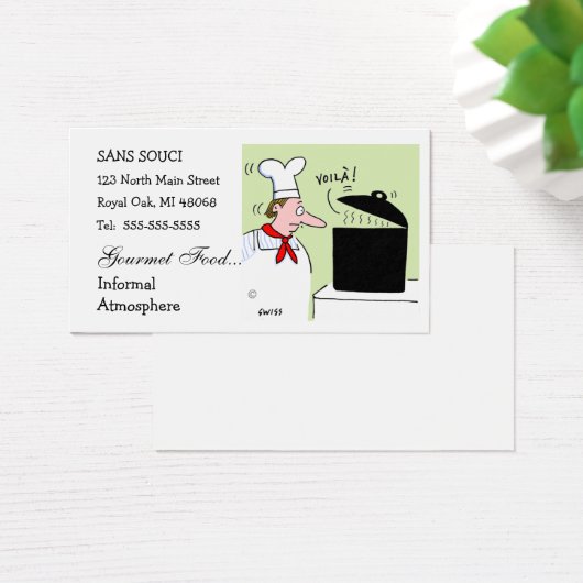 Chef Restaurant Restauration Carte de visite humor (Bureau)