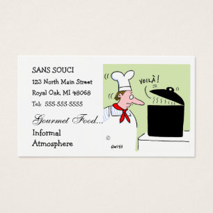 Chef Restaurant Restauration Carte de visite humor