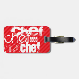 Chef; Scarlet Red Stripes Bagagelabel