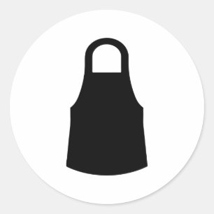 Chef schort silhouet ronde sticker
