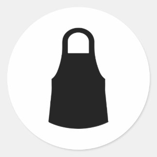 Chef schort silhouet ronde sticker