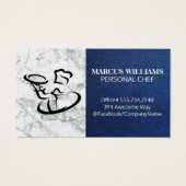 Chef Servant La Nourriture | Marbre bleu cuir (Devant)