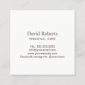 Chef Silverware Logo Event Catering Vierkante Visitekaartje (Achterkant)