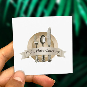 Chef  Silverware Logo Event Catering Vierkante Visitekaartje