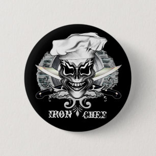 Chef Skull 1 Ronde Button 5,7 Cm