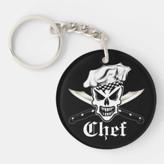 Chef Skull 2 en Geboste Chef Knives Sleutelhanger