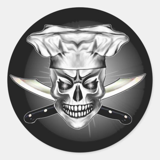 Chef Skull 3.1 Ronde Sticker (Voorkant)
