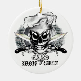 Chef Skull 4: Iron Chef Keramisch Ornament