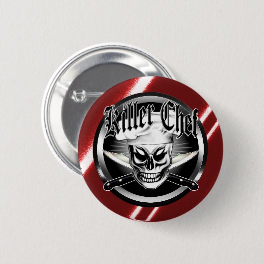 Chef Skull 4: Killer Chef Ronde Button 5,7 Cm (Voorkant /achterkant)