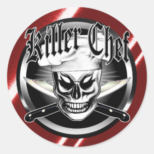 Chef Skull 4: Killer Chef Ronde Sticker