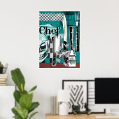 Chef Skull 4 Poster (Thuiskantoor)