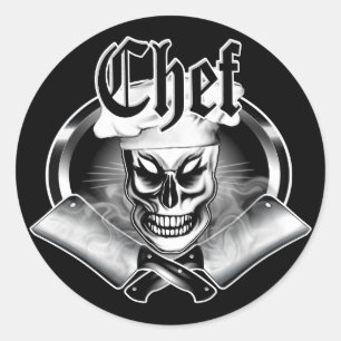 Chef Skull 4 Ronde Sticker