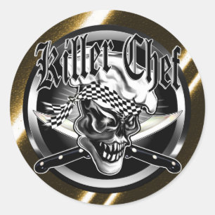 Chef Skull 5 Ronde Sticker