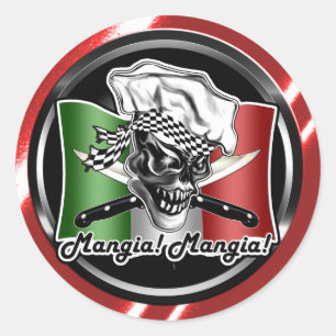 Chef Skull 5 Ronde Sticker