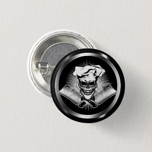 Chef Skull 6 Ronde Button 3,2 Cm (Voorkant /achterkant)